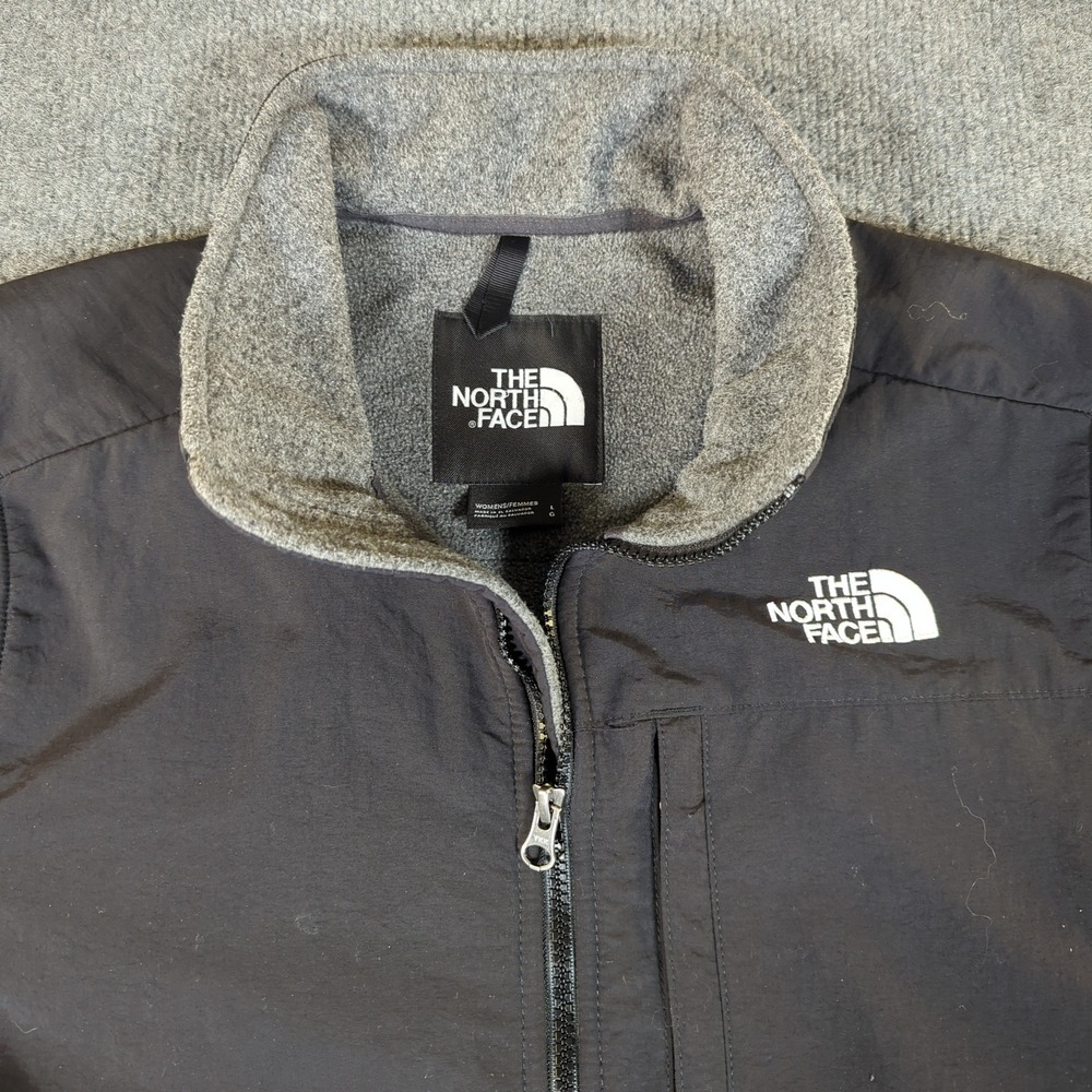 The North Face Denali 2 Fleece Jacket Womens Large Grey Full Zip Outdoor 2690